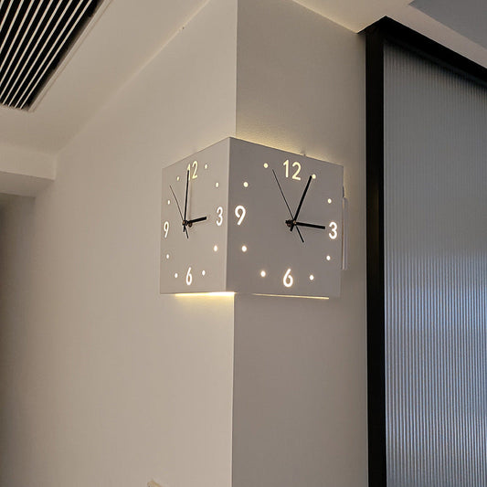 BEAUTY WATCH - Nuevo reloj de pared lámpara luminosa creativa de doble cara para la esquina de la sala de estar